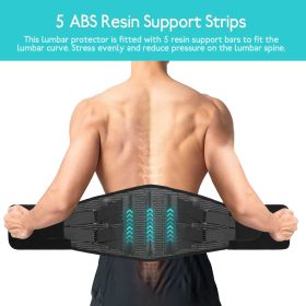 Back Brace For Lower Back Pain Relief, Lumbar Support Belt For Men And Women With 5 Lumbar Pads L