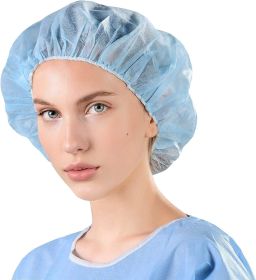 Disposable Hair Cap 21". Pack of 1000 Blue Mob Caps. Polypropylene Bouffant Caps with Elastic Stretch Band; Disposable Hair Covers for Nurses. Disposa