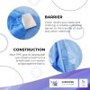 Disposable Medical Gowns. Pack of 10 Blue Isolation Gowns; Disposable Frocks Medium. 50gm/m2 Polypropylene PPE Medical Gown with Elastic Wrists; Neck