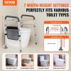 VEVOR Toilet Safety Rail, Folding Toilet Seat Frame, Adjustable Width & Height Fit Most Toilets, Supports 300lbs