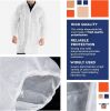 White Disposable Lab Coats for Adults Medium 42' Long; PPE Breathable Disposable Smocks Pack of 30; Splash Proof Unisex Disposable Scrubs with Folded