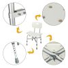 Medical Bathroom Safety Shower Tub Heavy Duty Aluminium Alloy Bath Chair Bench with Back White YF