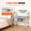 VEVOR Commode Chair, Bedside Commode with Drop-Down Arms and Detachable Backrest, 5-Level Adjustable Height, 7L Removable Bucket, Easy to Assemble