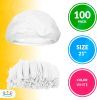 Pack of 100 White Mob Caps 21' Hair Caps with Elastic Stretch Band Disposable Polypropylene Hair Cover Caps Unisex Hair Covers for Food Service Breath