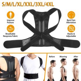 Unisex Back Posture Corrector Lumbar Upper Back Clavicle Shoulder Brace Belt (Size: M)