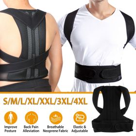 Unisex Back Posture Corrector Lumbar Upper Back Clavicle Shoulder Brace Belt (Size: S)