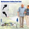 Lightweight Adjustable Folding Cane Seat with Light